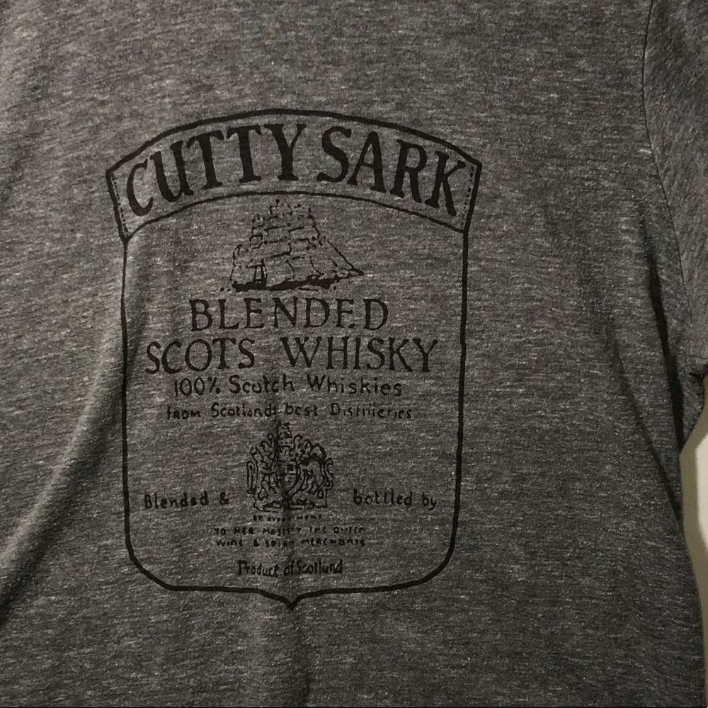 2XL Cutty Sark scotch whiskey gray tshirt